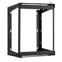 

Lowell Manufacturing SR-1212 12U Swing-Gate Wall Rack, 12" Depth, 100 Lbs Capacity, 1-Pair Fixed Rails, Black