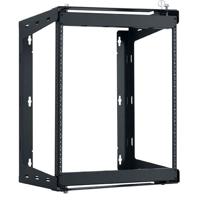 

Lowell Manufacturing SR-1218 12U Swing-Gate Wall Rack, 18" Depth, 100 Lbs Capacity, 1-Pair Fixed Rails, Black