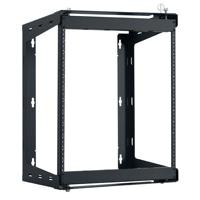

Lowell Manufacturing SR-1224 12U Swing-Gate Wall Rack, 24" Depth, 100 Lbs Capacity, 1-Pair Fixed Rails, Black