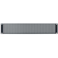 Lowell Manufacturing SVP-3 3U 18 Gauge Steel Rackmount Panel with Staggered Hole Vent and Flange, Black 