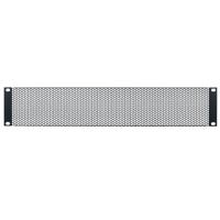 

Lowell Manufacturing SVPL-2 2U 18 Gauge Steel Rackmount Panel with Staggered Large Hole Vent and Flange, Black