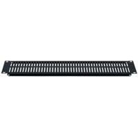 

Lowell Manufacturing SVSP-2 2U 18 Gauge Steel Rackmount Panel with Slotted Vent and Flange, Black