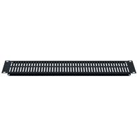 Lowell Manufacturing SVSP-3 3U 18 Gauge Steel Rackmount Panel with Slotted Vent and Flange, Black 