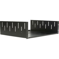

Lowell Manufacturing USVC-315 3U Rack Utility Shelf with Vent and Clamping Brackets, 15" Depth, 50 Lbs Capacity, Black
