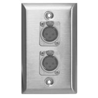 

Lowell Manufacturing WP1-2NC3FD 1-Gang Steel Wall Plate with Two Neutrik NC3FDL Female Mic Connectors