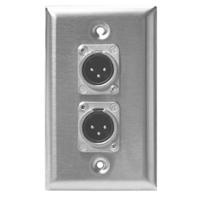 

Lowell Manufacturing WP1-2NC3MD 1-Gang Steel Wall Plate with Two Neutrik NC3MDL Male Mic Connectors