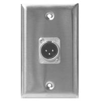 

Lowell Manufacturing WP1-NC3MD 1-Gang Steel Wall Plate with One Neutrik NC3MDL Male Mic Connectors