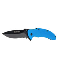 

Lyman Pachmayr G10 Tactical Folding Knife with Black Drop Point Blade, Half Serrated Edge