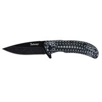 

Lyman Pachmayr Grappler Folding Knife with Plain Edge Drop Point Blade, Black Stonewash Finish Blade, Gray/Black Handle