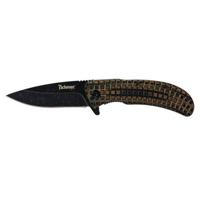 

Lyman Pachmayr Grappler Folding Knife with Plain Edge Drop Point Blade, Black Stonewash Finish Blade, Green/Black Handle