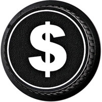 

LenzBuddy Rear Lens Cap for Nikon - with Dollar Sign (Black & White)