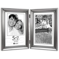 

Malden International Concourse Pewter Metal Picture Frame for 5x7" Double Vertical Photos, Pewter