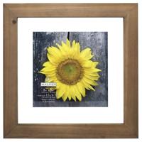 

Malden International Wide Barnwood Float Picture Frame, Holds up to 12x12" Picture, Brown