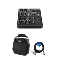 

Mackie 4-Channel Ultra Compact Mixer, 2-Band EQ (80Hz, 12kHz) - Bundle With Gator Cases Updated Padded Nylon Mixer/Equipment Bag, 9x9x2.75" Interior Size, 20' Heavy Duty 7mm Rubber XLR Mic Cable
