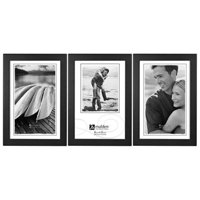 

Malden International Concepts Series Wood Frame for 4x6" Triple Photograph, Black