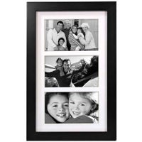 

Malden International Linear Series, Contemporary Wall Series Wood Frame, for Three 5x7" Photographs, Color/Style: Black