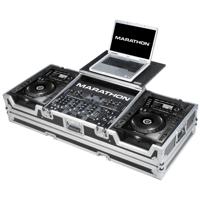 

Marathon Flight Road Coffin Case with Laptop Shelf for 2x Pioneer CDJ-2000 Large Format CD Players and 12" Mixer, Black and Chrome