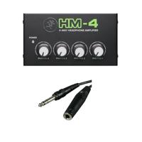 

Mackie HM-4 4-Way Headphone Amplifier - With Stereo 1/4" Female Phone to 1/4" Male Phone TRS Headphone Cable, 25'