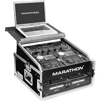 

Marathon Flight Road Case with Full Access Door and Laptop Shelf for 10U Slant Mixer Rack / 2U Vertical Rack System