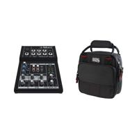 

Mackie Mix5 5-Channel Compact Mixer, 1 Mic/Line Input, Main L/R Outputs, 8 Channel Faders, Phantom Power - With Gator Cases Updated Padded Nylon Mixer/Equipment Bag, 9x9x2.75" Interior Size