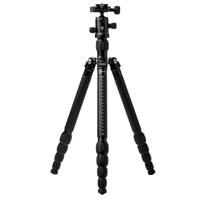 

MeFOTO RoadTrip Classic Leather Edition 5-Section Aluminum Travel Tripod with Q1 Triple-Action Ball Head, Extends to 5.1', Holds 17.6 Lbs, Black