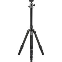 

MeFOTO GlobeTrotter Aluminum Travel Tripod Kit, 5 Sections, 26.45 lbs Load Capacity, 64.17" Max Height, Includes Double Action Q2 Ball Head with Quick Release, Carry Case, Black