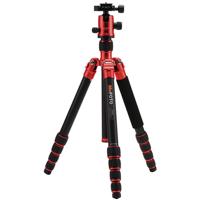 

MeFOTO GlobeTrotter Aluminum Travel Tripod Kit, Includes Double Action Q2 Ball Head with Quick Release, Carry Case, Red