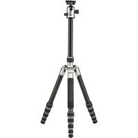 

MeFOTO GlobeTrotter Aluminum Travel Tripod Kit, 5 Sections, 26.45 lbs Load Capacity, 64.17" Max Height, Includes Double Action Q2 Ball Head with Quick Release, Carry Case, Titanium
