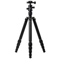 

MeFOTO RoadTrip Classic Leather Edition 5-Section Carbon Fiber Travel Tripod with Q1 Triple-Action Ball Head, Extends to 5.1', Holds 17.6 Lbs, Black