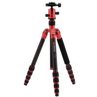 

MeFOTO RoadTrip Carbon Fiber Travel Tripod Kit, Includes Dual-Action Ball Head, Induro PU-50 Slide-In Quick Release Plate, Carry Case, Red