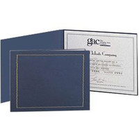 

TAP TAP Certificate Folder Frame, For 11x8.5" Certificate Or Photo, Acetate Insert For Full View Of Certificate, Color: Blue with Gold foil, Pack of 25