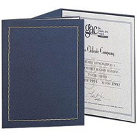 

TAP Certificate Folder Frame, For 8.5x11" Certificate Or Photo, Acetate Insert For Full View Of Certificate, Color: Blue with Gold foil, Pack of 25