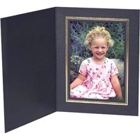 

Collectors Gallery Classic Black Portrait Folders for Vertical 4x6" Prints with Gold Foil Window Border - (Pack of 25)