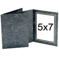 

Adorama Picture Folder Frame, Black Marble with Inner Gold Border, for a 5x7" Photo (Pack of 100)