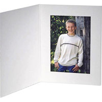 

Collectors Gallery Contemporary White Portrait Folder Frame for 4x6" Vertical Photo, No Foil Window Border, 25-Pack