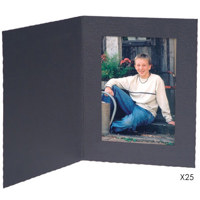 

Collectors Gallery Contemporary Black Portrait Folder Frame, for a Horizontal Print, 6x8", No Foil Window Border, 25 Pack