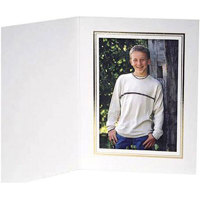 

Collectors Gallery Classic White Portrait Folders for Vertical 8x10" Prints with Gold Foil Window Border - (Pack of 25)