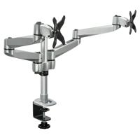 

Mount-It! MI-43116 Dual Arm Articulating Computer Monitor Desk Mount with Clamp Base, Silver