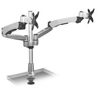 

Mount-It! MI-45111 Height Adjustable Dual Arm Articulating Computer Monitor Desk Mount with Grommet Base, Silver
