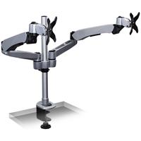 

Mount-It! MI-45116 Height Adjustable Dual Arm Articulating Computer Monitor Desk Mount with Clamp Base, Silver