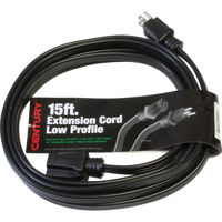 

Milspec 15' Heavy Duty 12/3 SPT-3 Low Profile Flat Extension Cord, Black
