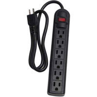

Milspec 6 Outlet Power Strip with 3' Cord, Black