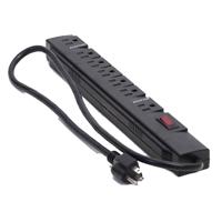 

Milspec 7 Outlet Surge Strip 500J with 3' Cord, Black