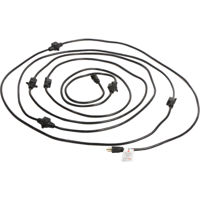 

Milspec 30' SJTW 14/3 Multi-Outlet Power Distribution Cord, 300V, Outlets @ 5' Intervals, Black