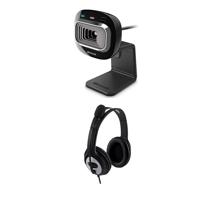 

Microsoft LifeCam HD-3000 Web Camera, 720p HD Video, Built-in Microphone, TrueColor Technology - With Microsoft LifeChat LX-3000 Stereo Headset