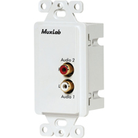 

Muxlab Stereo Hi-Fi Wall Balun with Color coded RCA Female Sockets, United States