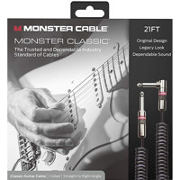 

Monster Cable 21' Prolink Monster Classic Pro Audio Coiled Instrument Cable, Right Angle to Straight, Black