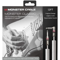 

Monster Cable 21' Prolink Monster Classic Pro Audio Coiled Instrument Cable, Right Angle to Straight, White