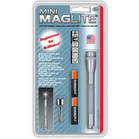 

MagLite M3A096 Mini Incandescent Flashlight with Batteries, Clip, Pewter