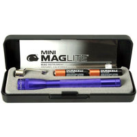 

MagLite Mini Maglite 2-Cell AAA Incandescent Flashlight with Clip and Presentation Box, 9 Lumens, Purple